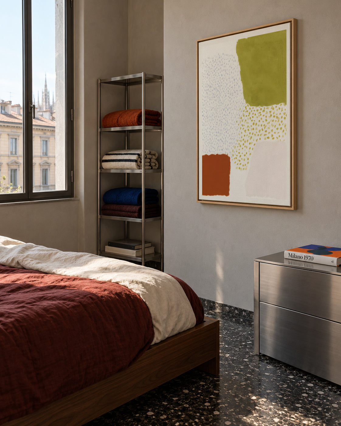 Olive Pattern - Framed canvas in an interior