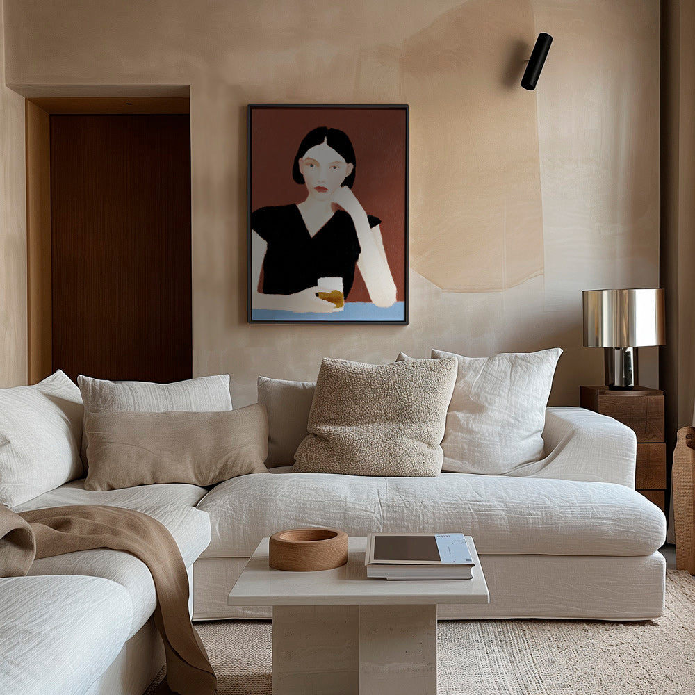 Cuadro de cocina con retrato y copa – Canvas1