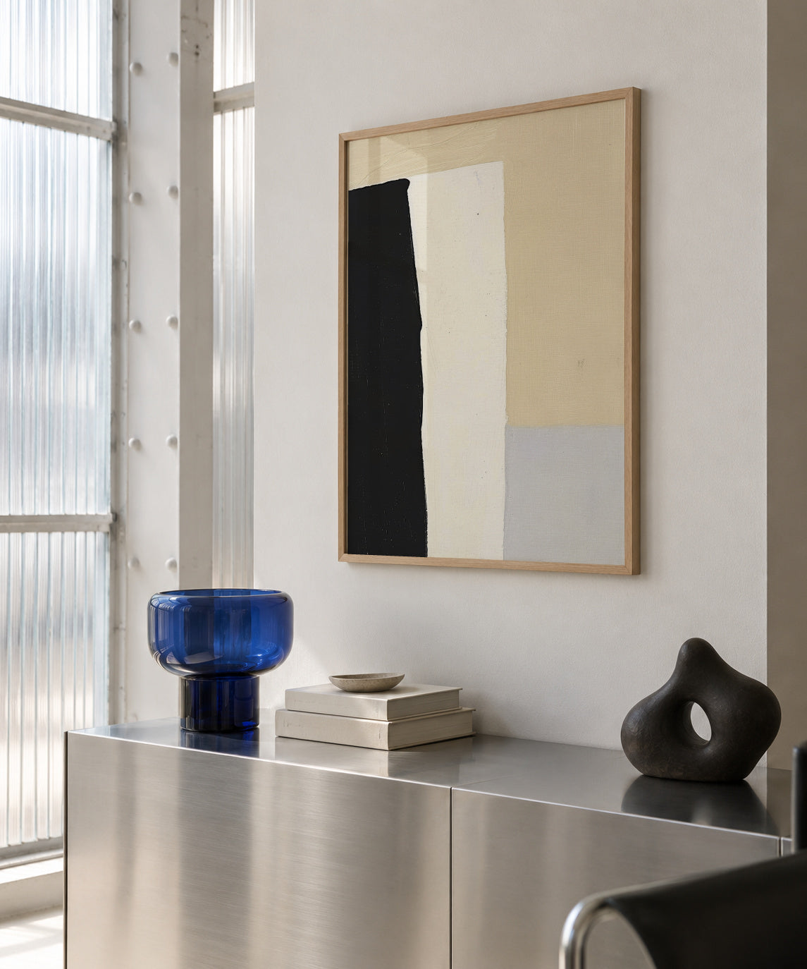 Monochrome Silence - Framed poster in an interior