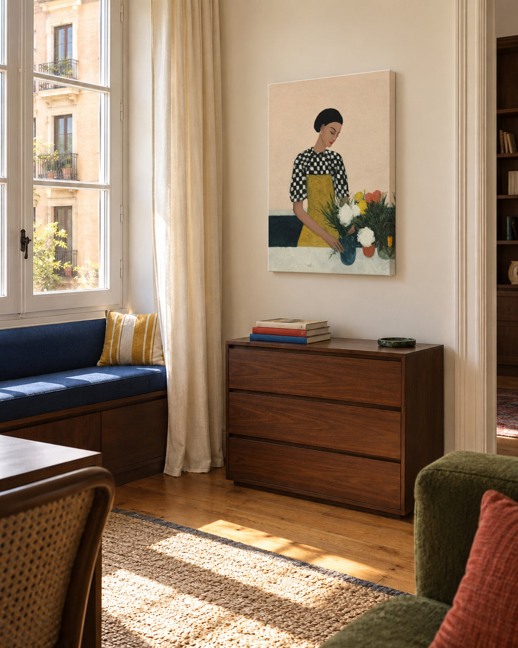 The Florist - Unframed canvas in an interior