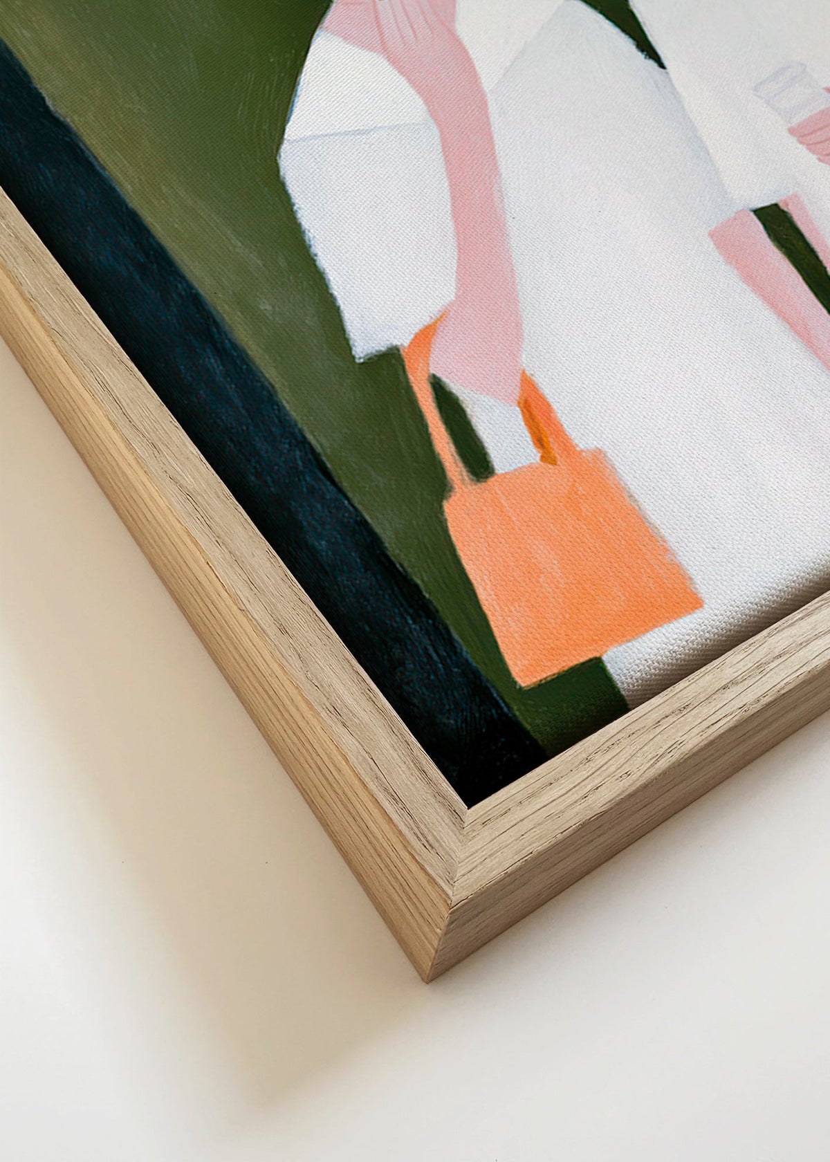 Ilustración de dos figuras fumando en tonos suaves – Canvas detail