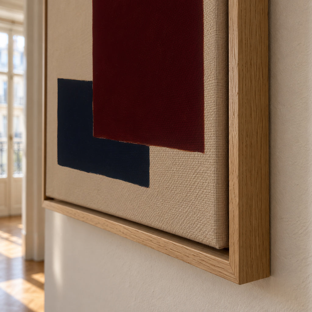 Burgundy Corner II - Framed canvas detail