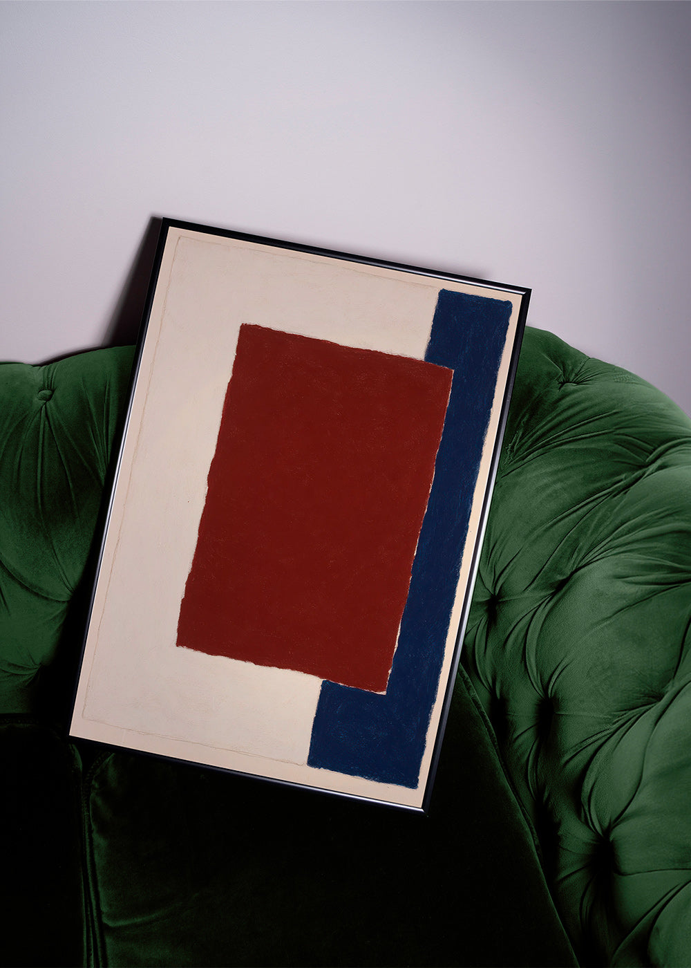 Cuadro abstracto con rectángulo borgoña – Product2