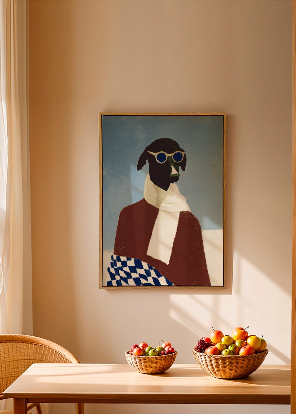 Cuadro perro invernal con bufanda – Canvas1