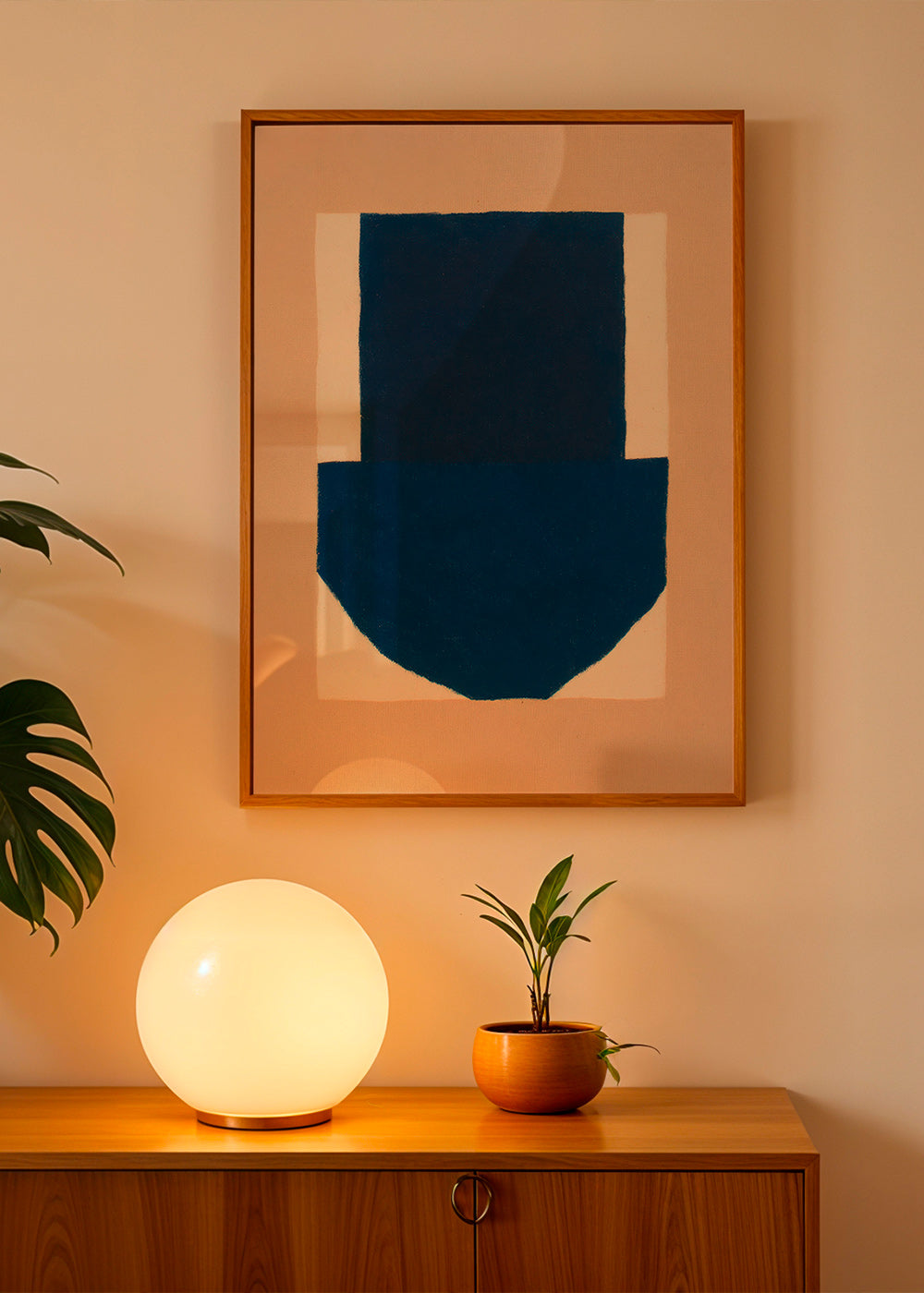Cuadro geométrico con bloque azul marino – Product3