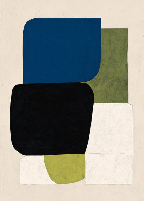 Cuadro abstracto de bloques geométricos