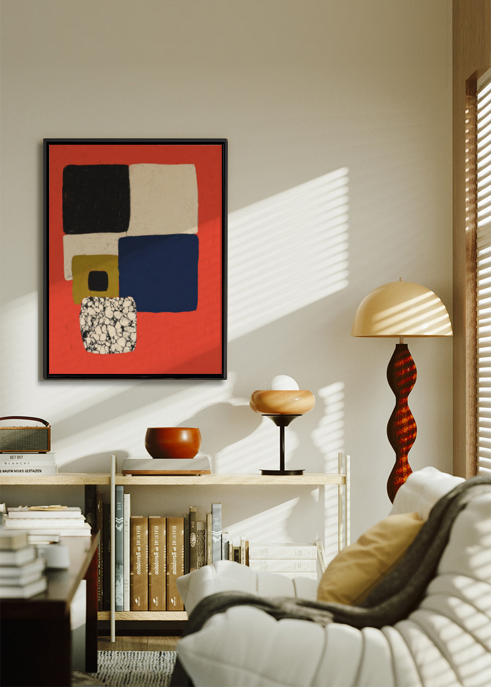 Modernist Mosaic - Framed canvas in an interior