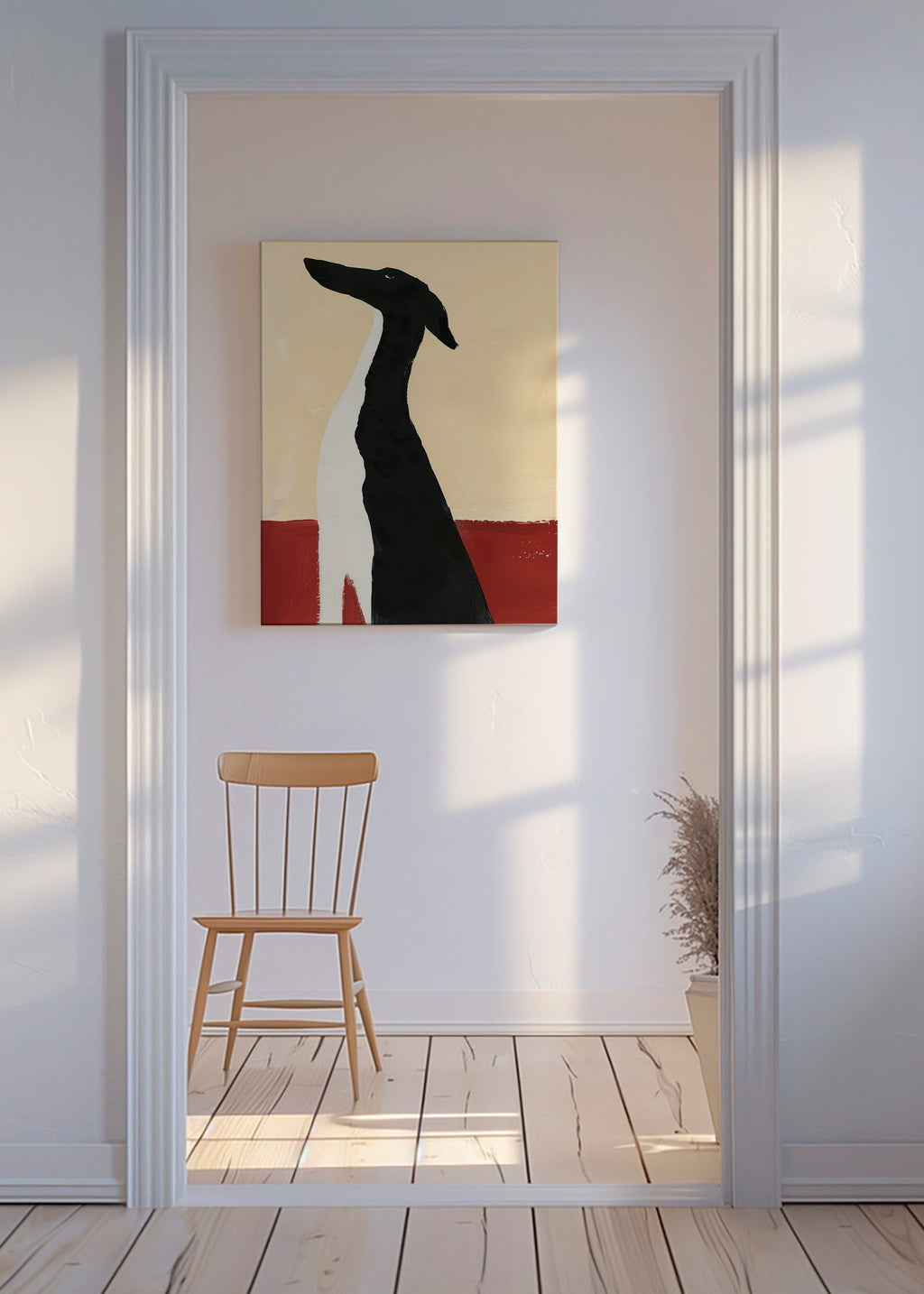 Cuadro galgo elegante en composición minimal – Canvas