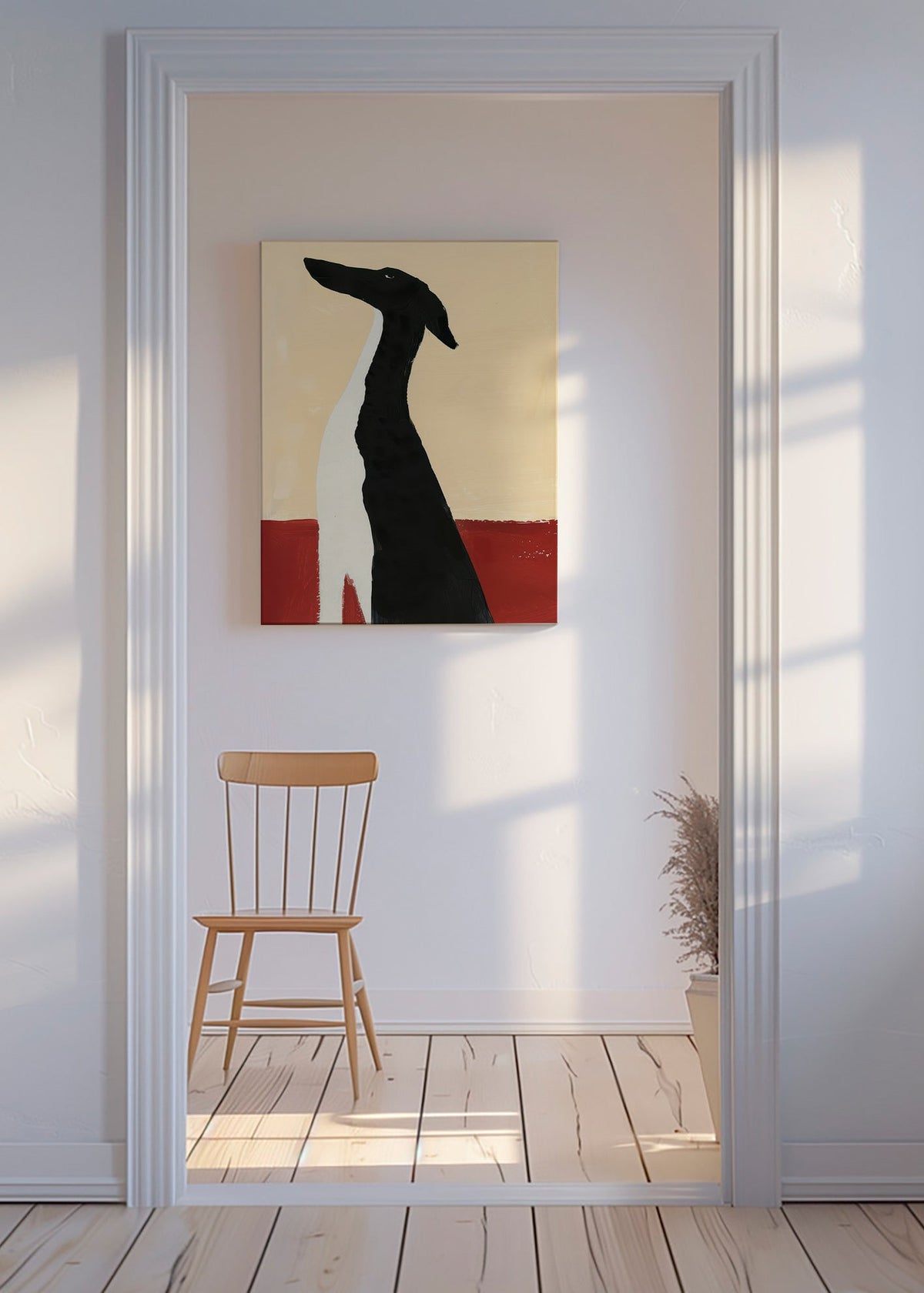 Cuadro galgo elegante en composición minimal – Canvas