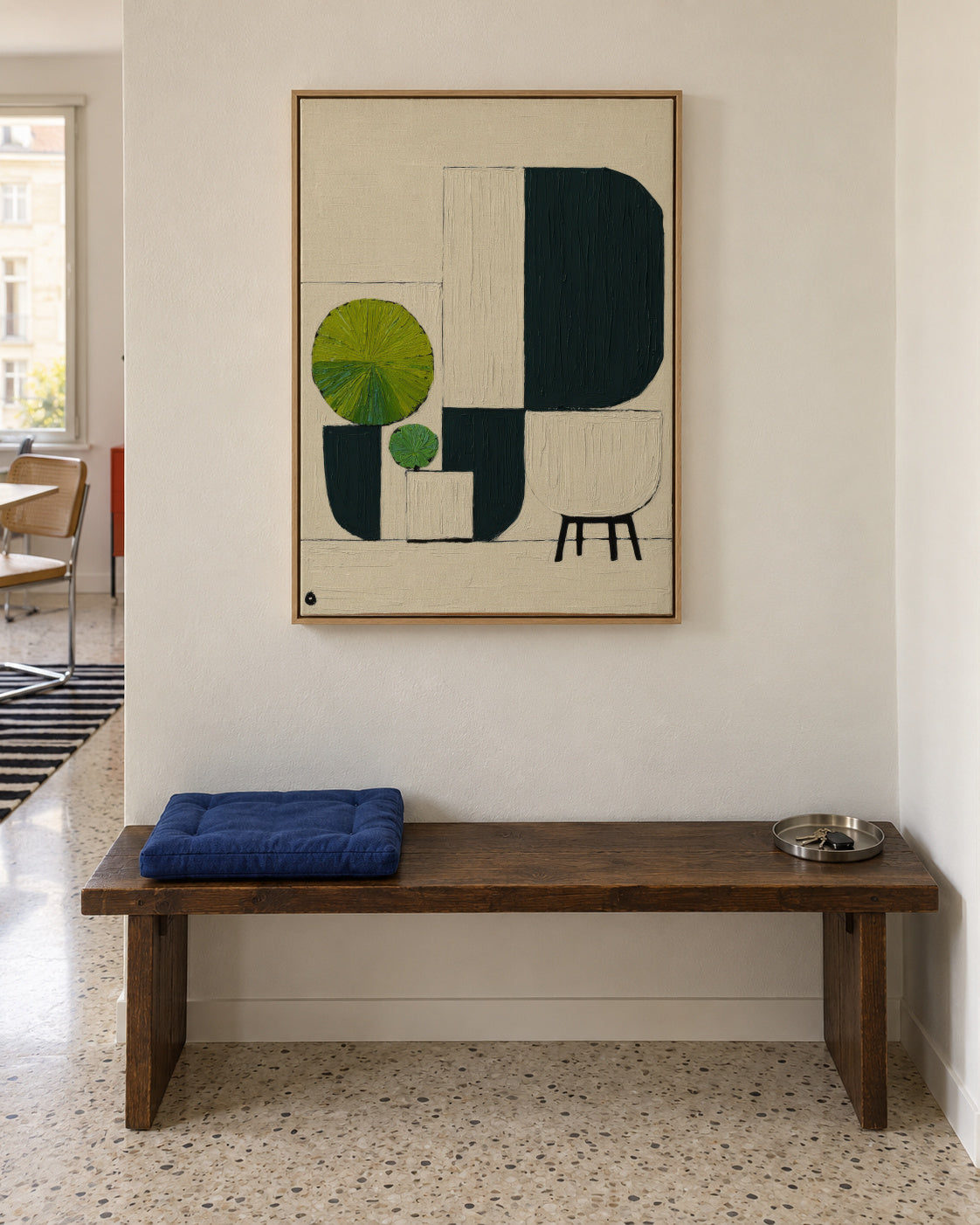 The Abstract Garden - Framed canvas in an interior