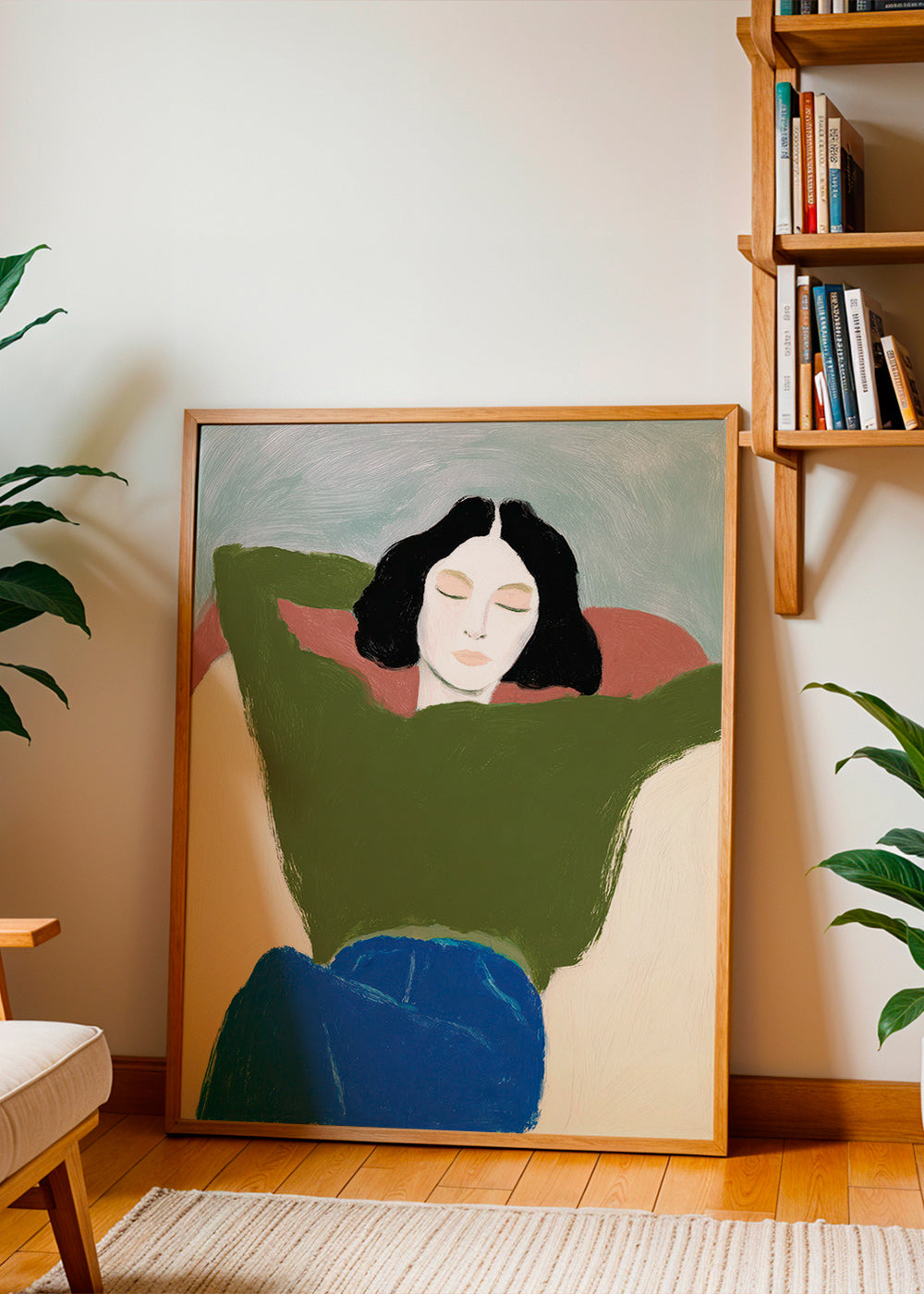 Ilustración reclinada con suéter verde – Product2