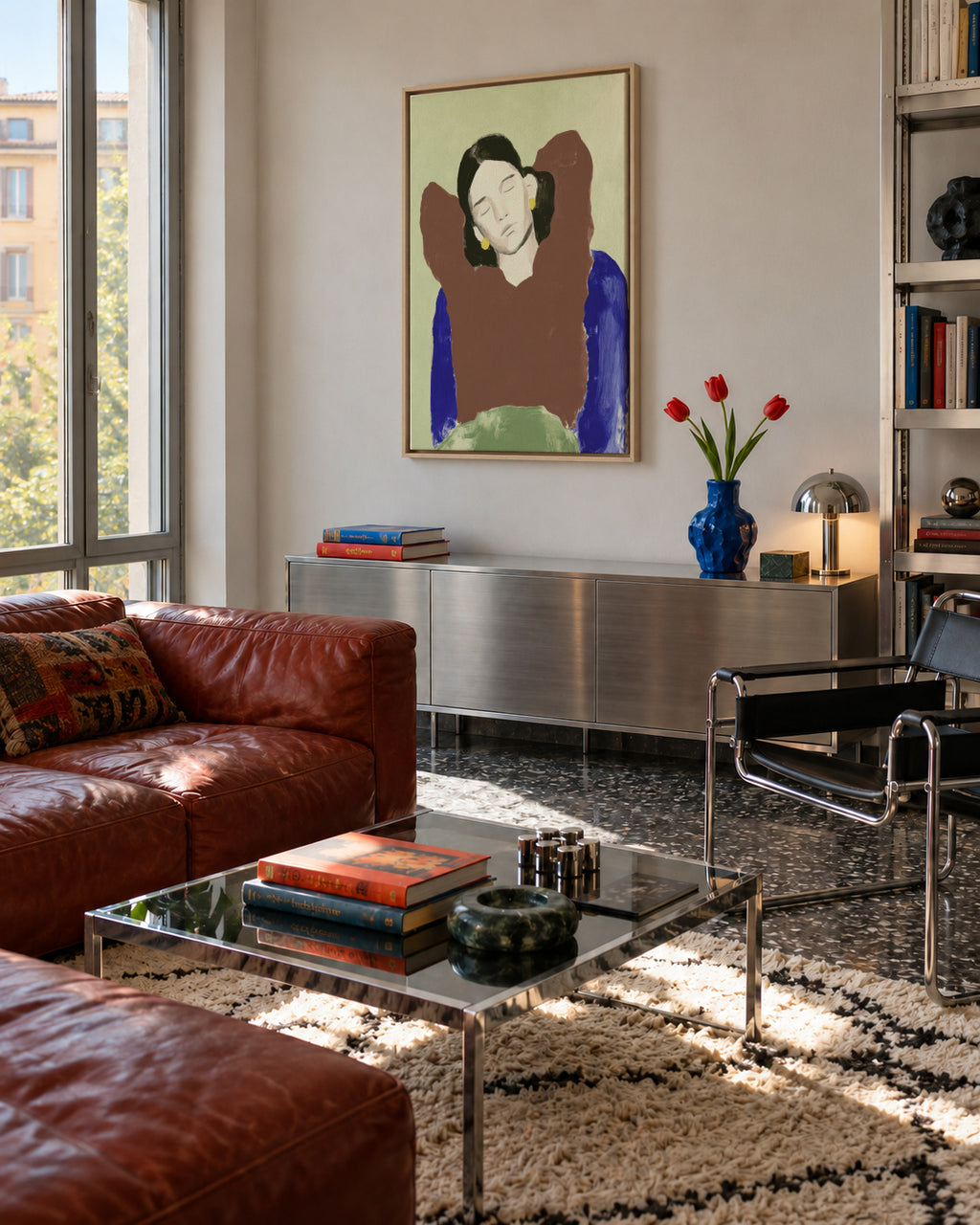 Morning Stretch - Framed canvas in an interior