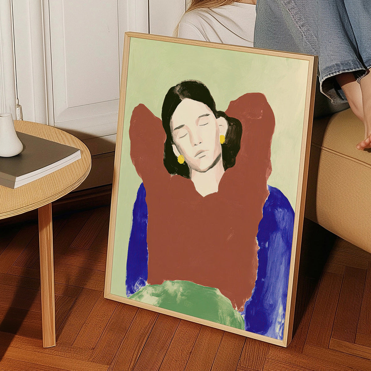 Ilustración de figura reclinada y gesto sereno – Product2