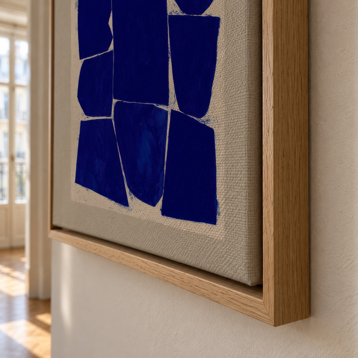 Indigo Mosaic II - Framed canvas detail