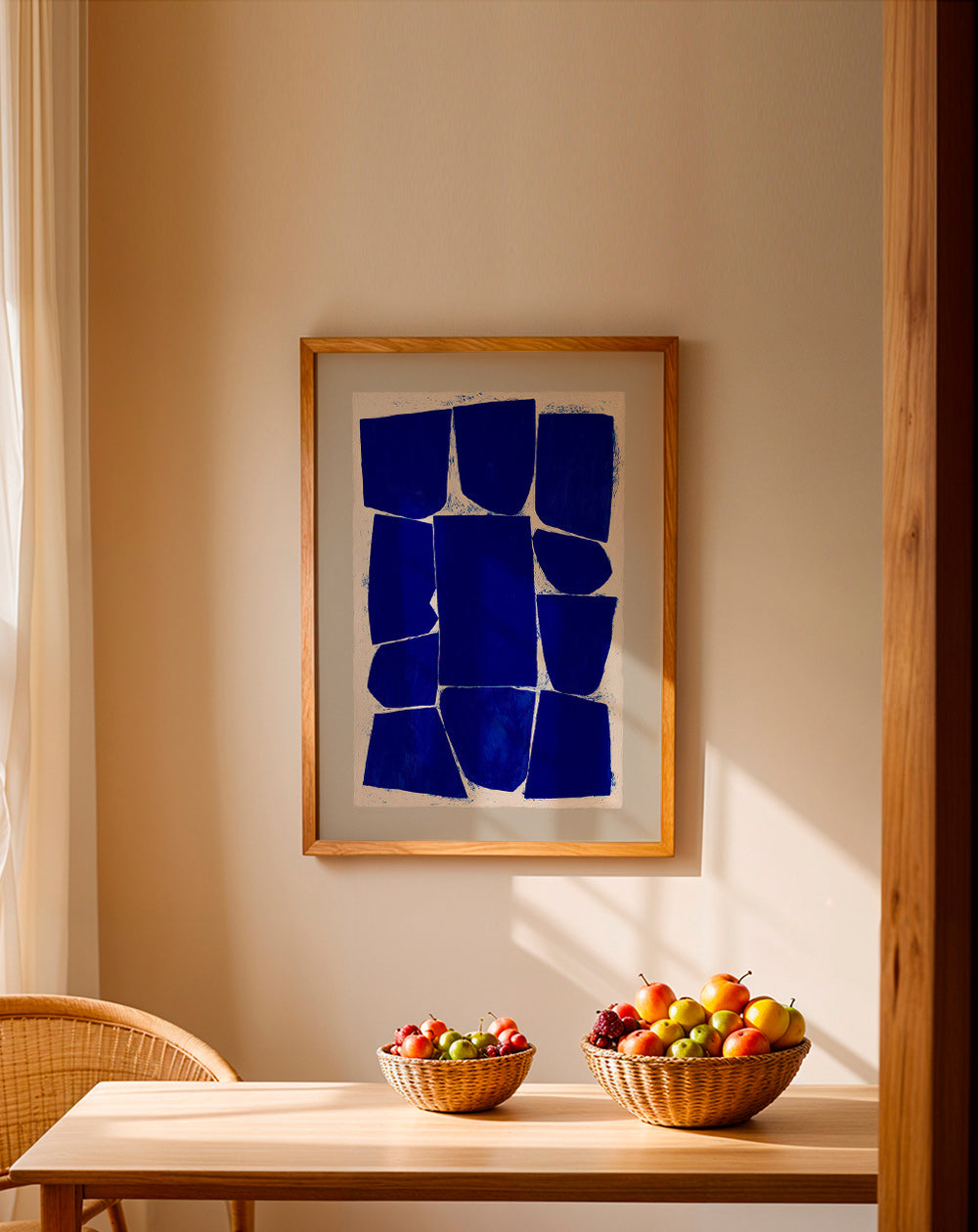 Cuadro abstracto en bloques azules – Product2