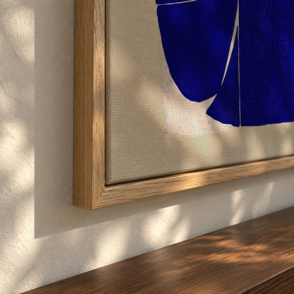 Indigo Mosaic III - Framed canvas detail
