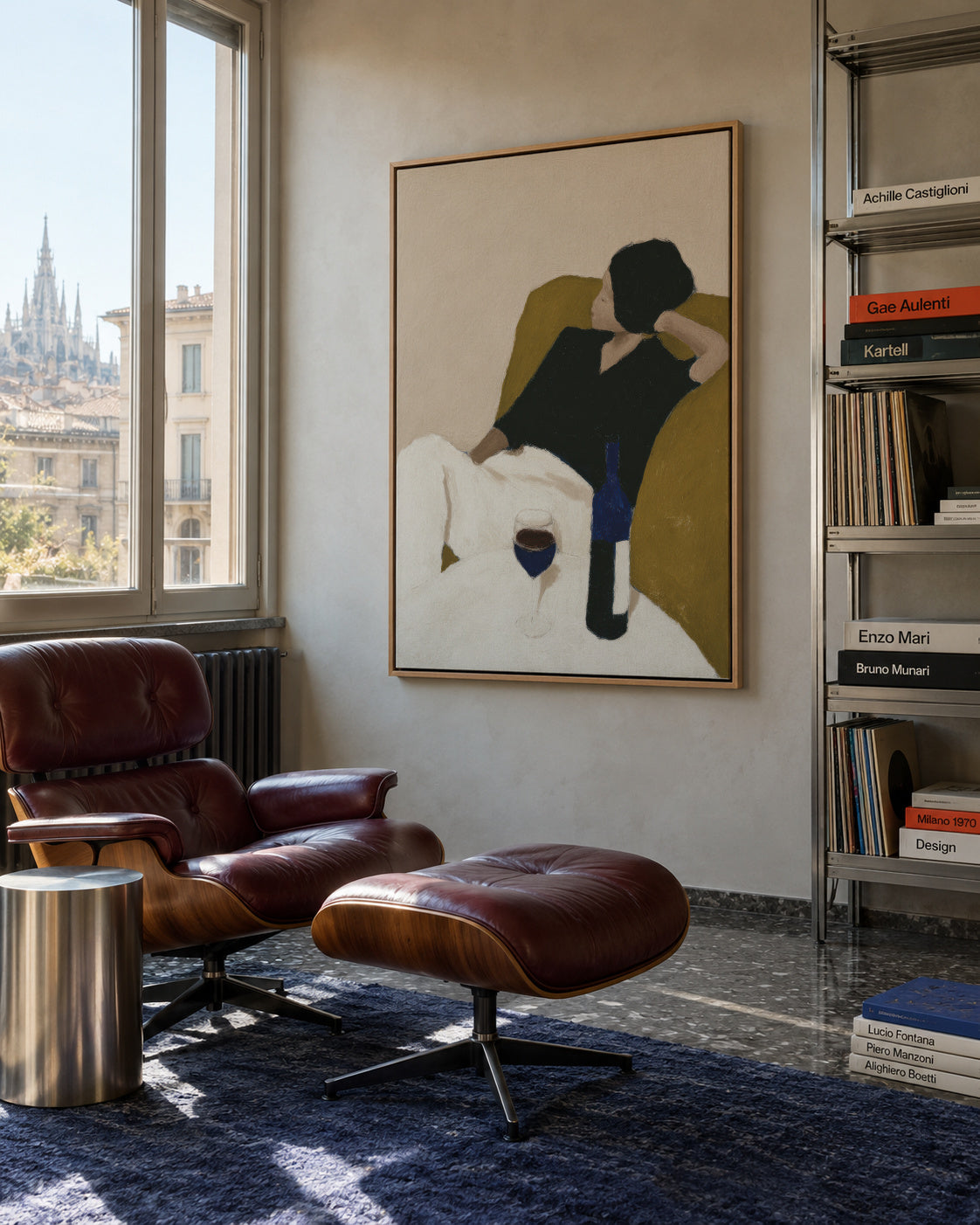 Afternoon Wine - Framed canvas in an interior