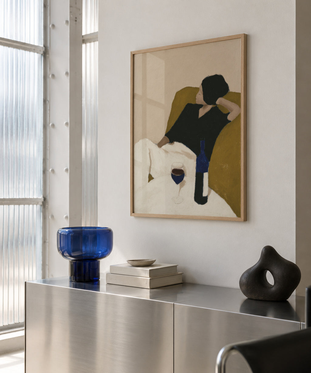 Afternoon Wine - Framed poster in an interior