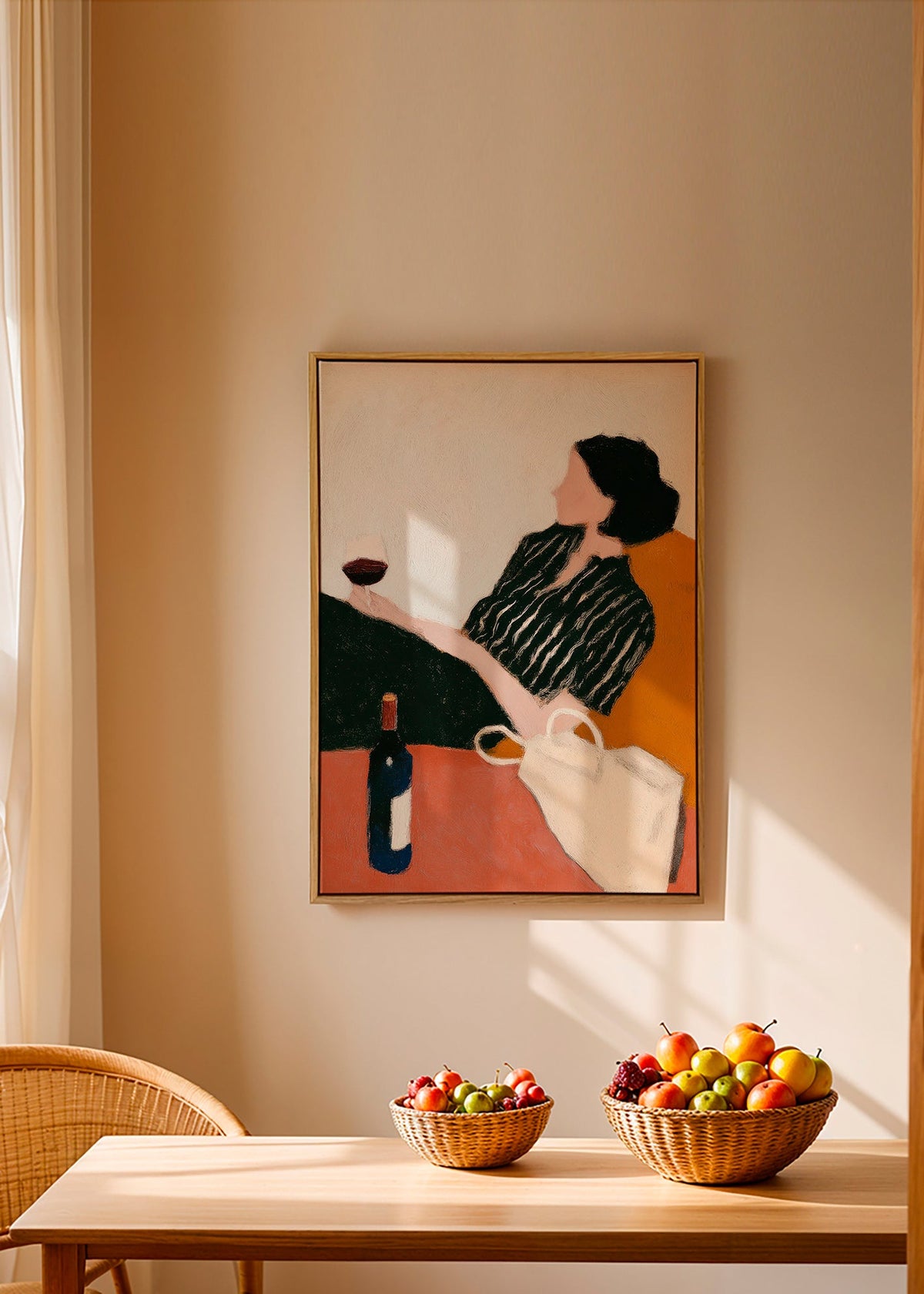 Cuadro de cocina con mujer y copa – Canvas1