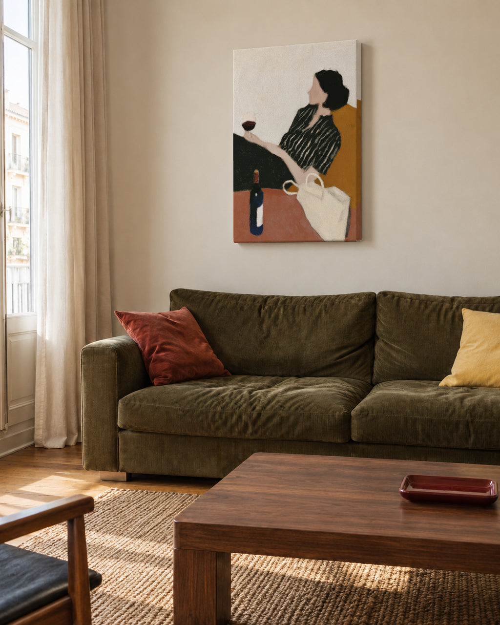 Terrace Thoughts - Unframed canvas in an interior
