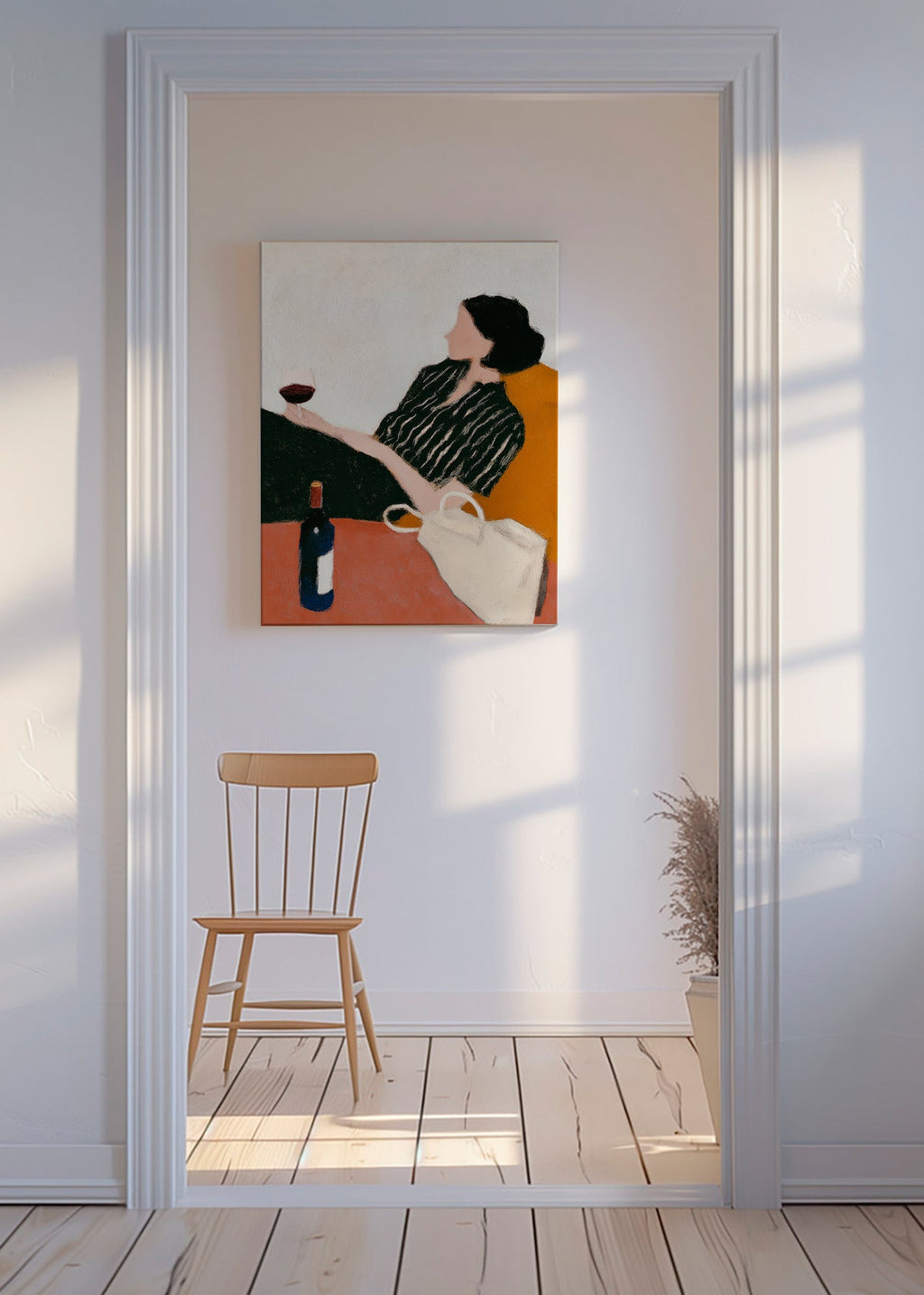 Cuadro de cocina con mujer y copa – Canvas