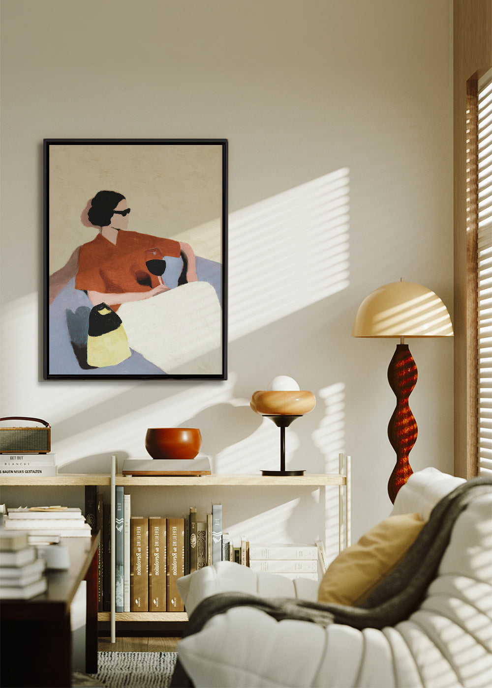 Cuadro de cocina con mujer y copa de vino – Canvas1