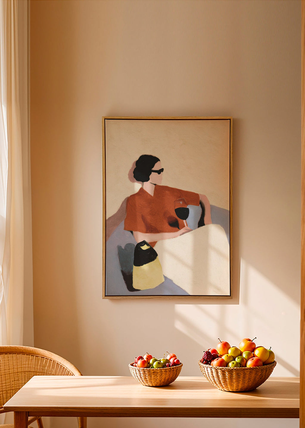Cuadro de cocina con mujer y copa de vino – Canvas2