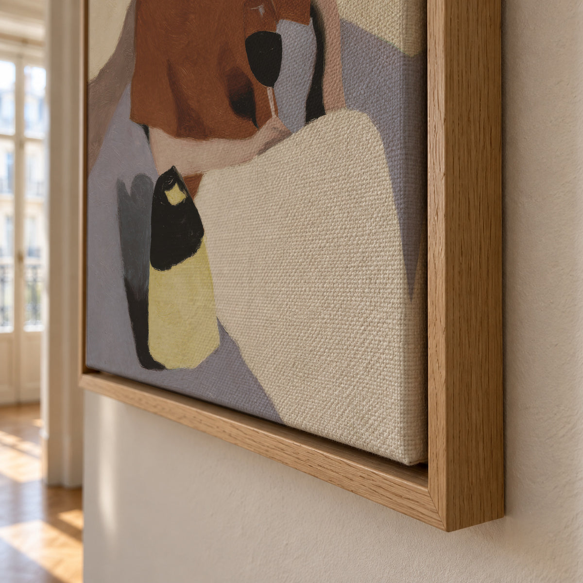 Golden Hour Sip - Framed canvas detail