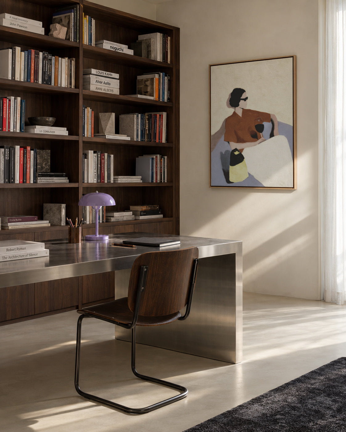Golden Hour Sip - Framed canvas in an interior