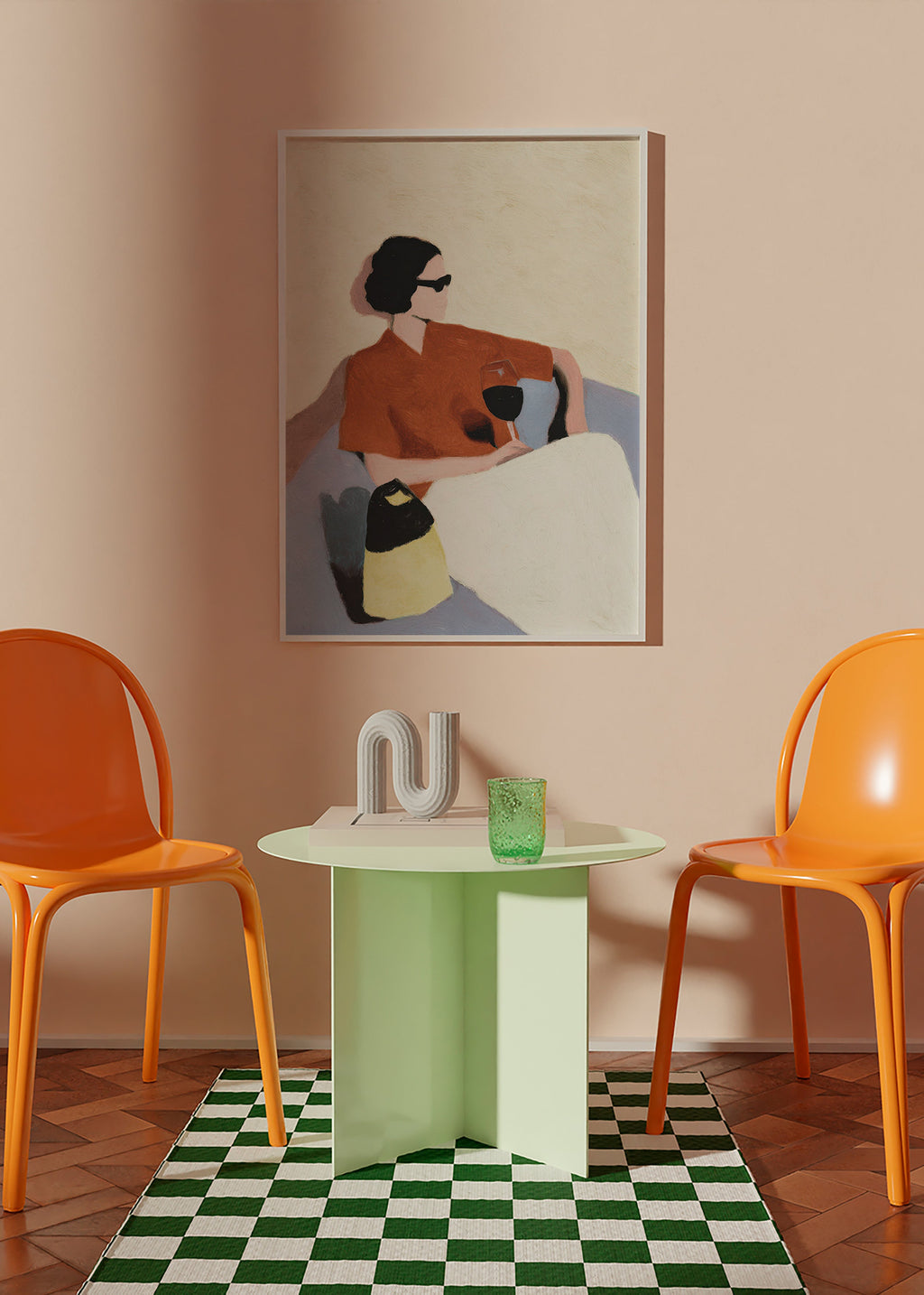 Cuadro de cocina con mujer y copa de vino – Product2