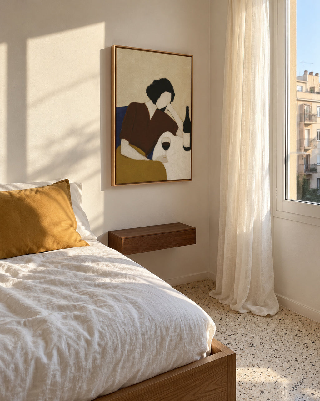 Sleeping with Wine - Framed canvas in an interior