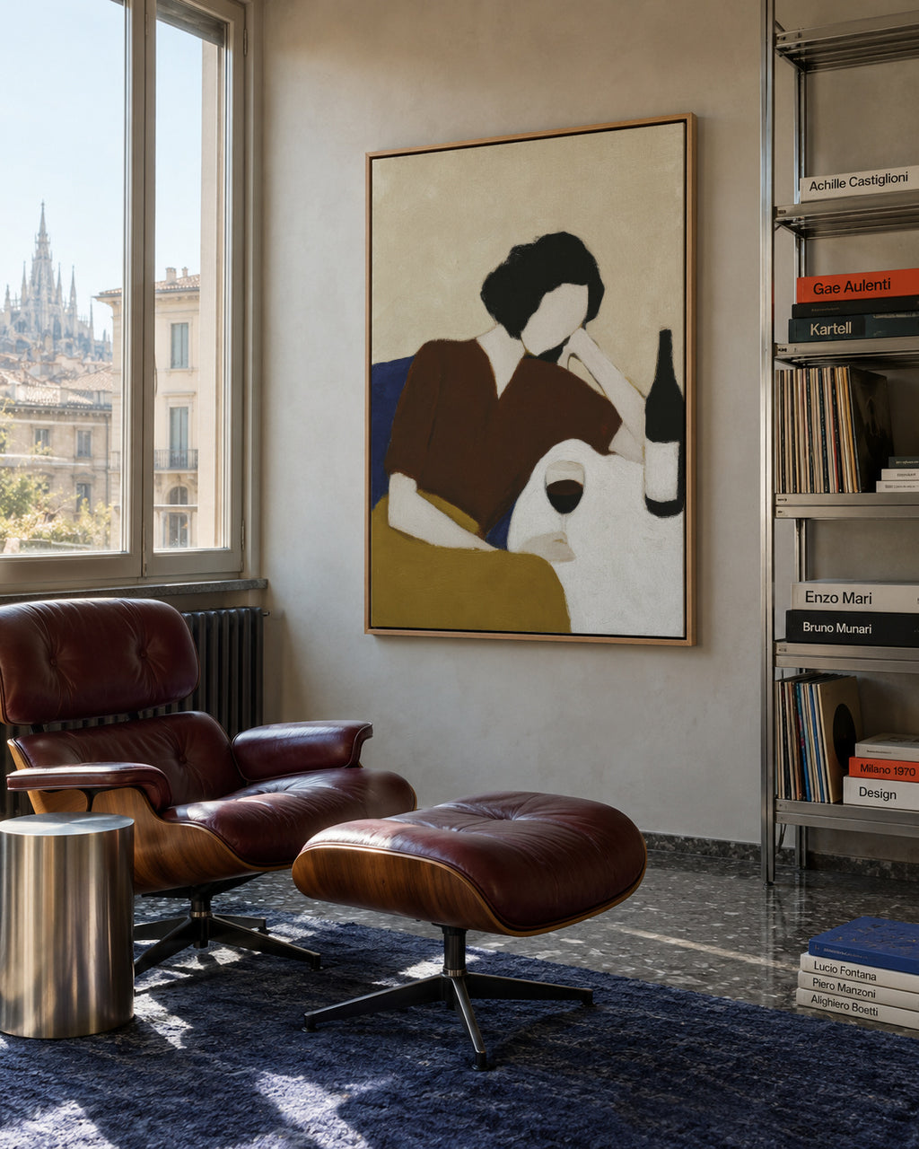 Sleeping with Wine - Framed canvas in an interior