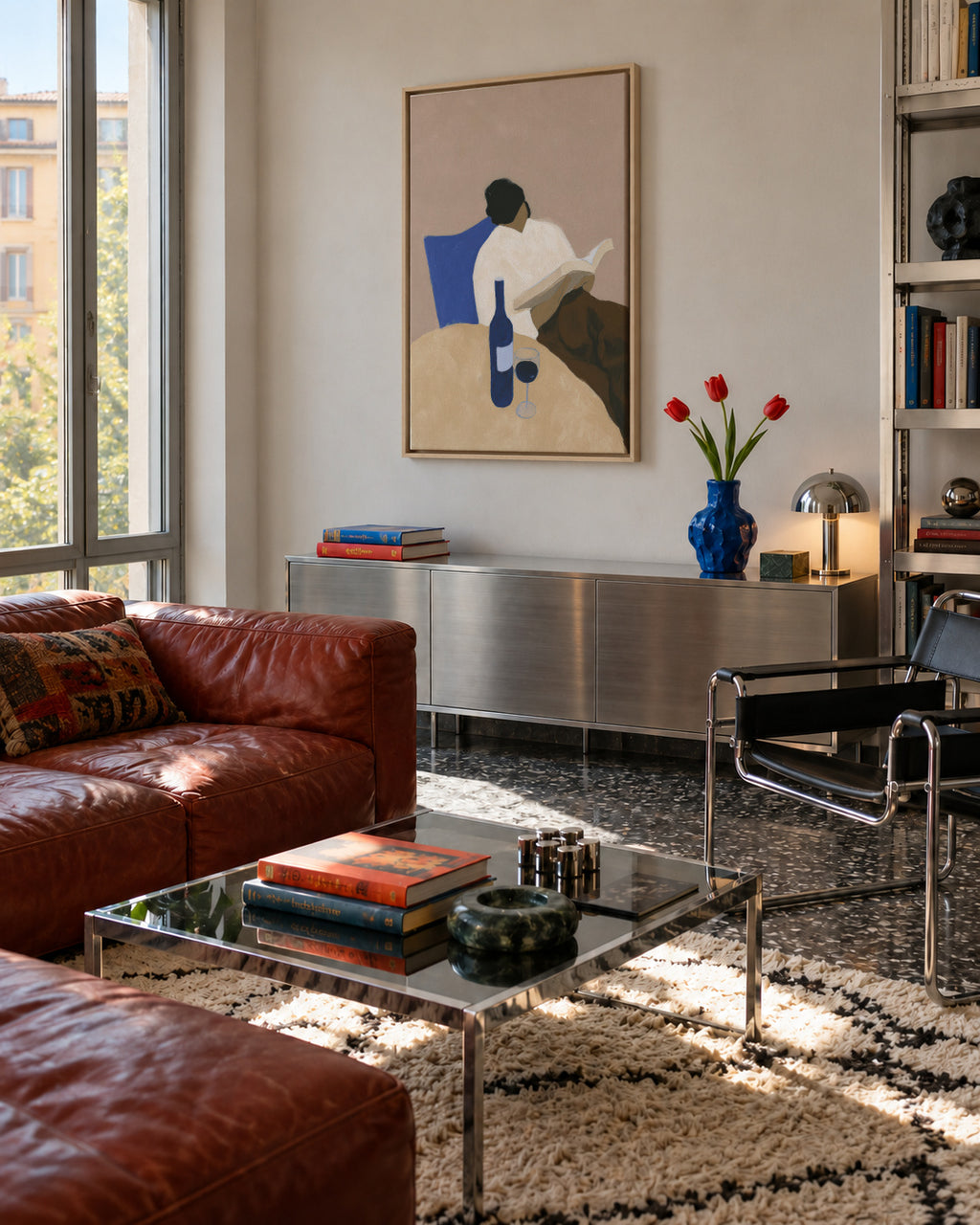 The Reader - Framed canvas in an interior
