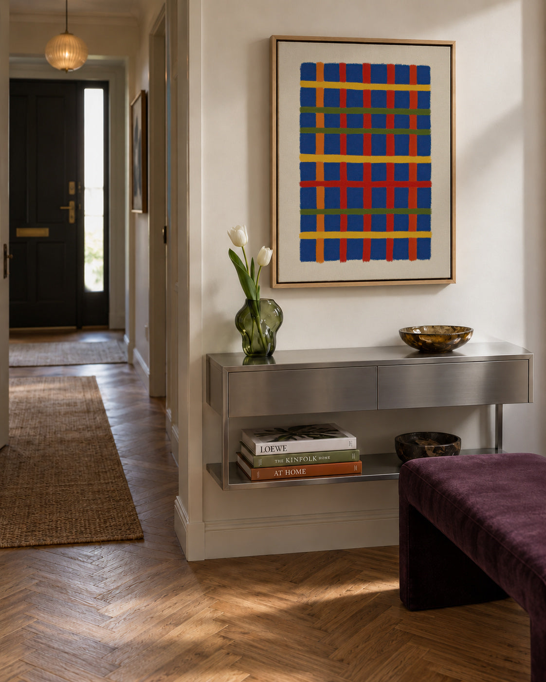 Rhythm Grid No. 03 - Framed canvas in an interior