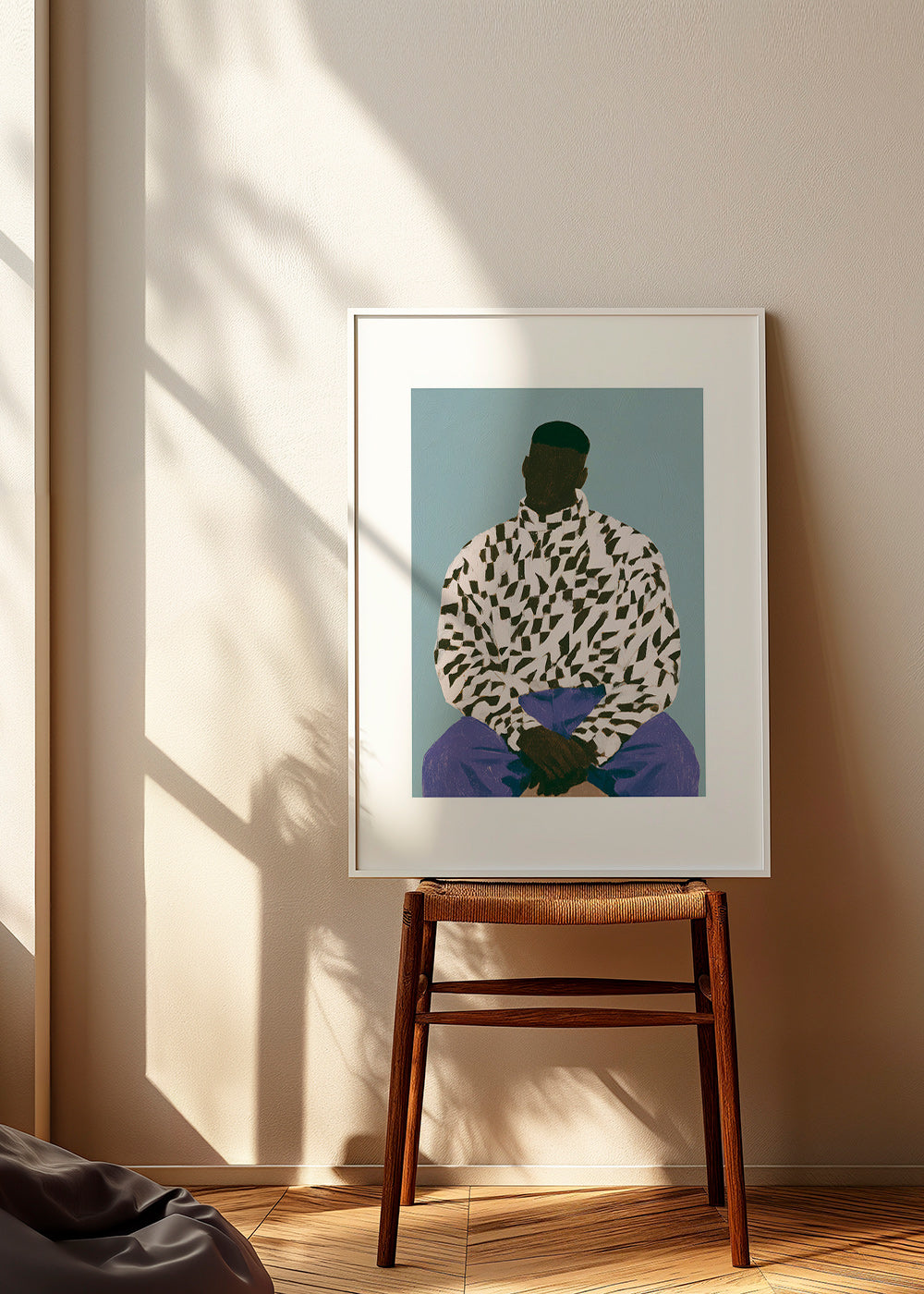Ilustración figura con camiseta estampada y pantalón morado – Product3