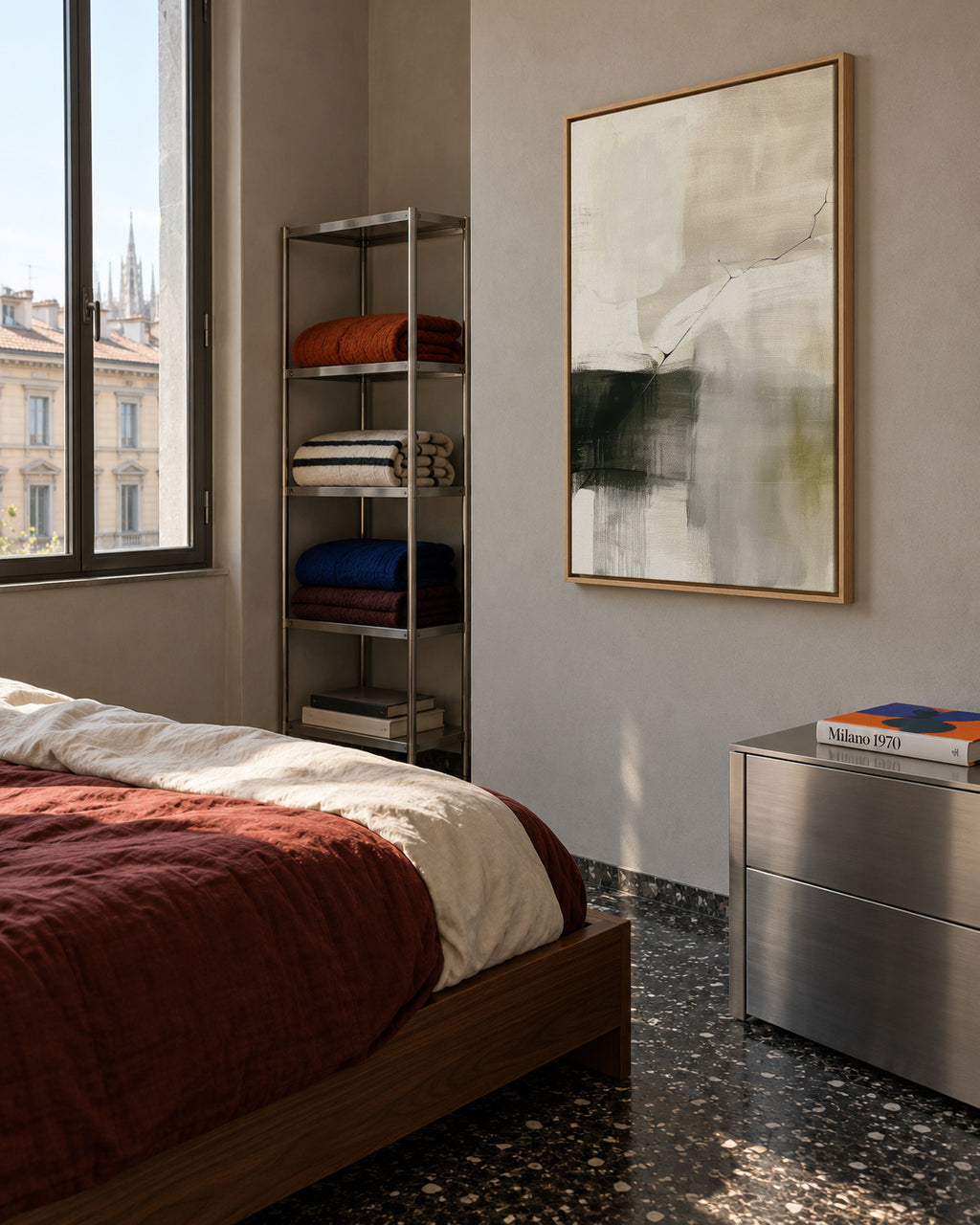 Blurred Horizon - Framed canvas in an interior
