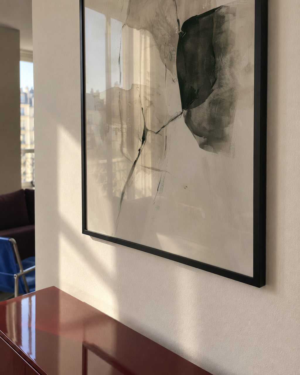 Ink in Repose II - Framed poster in an interior