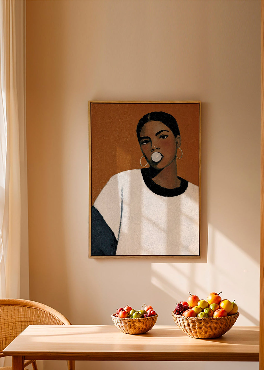 Ilustración retrato contemporánea con burbuja – Canvas1