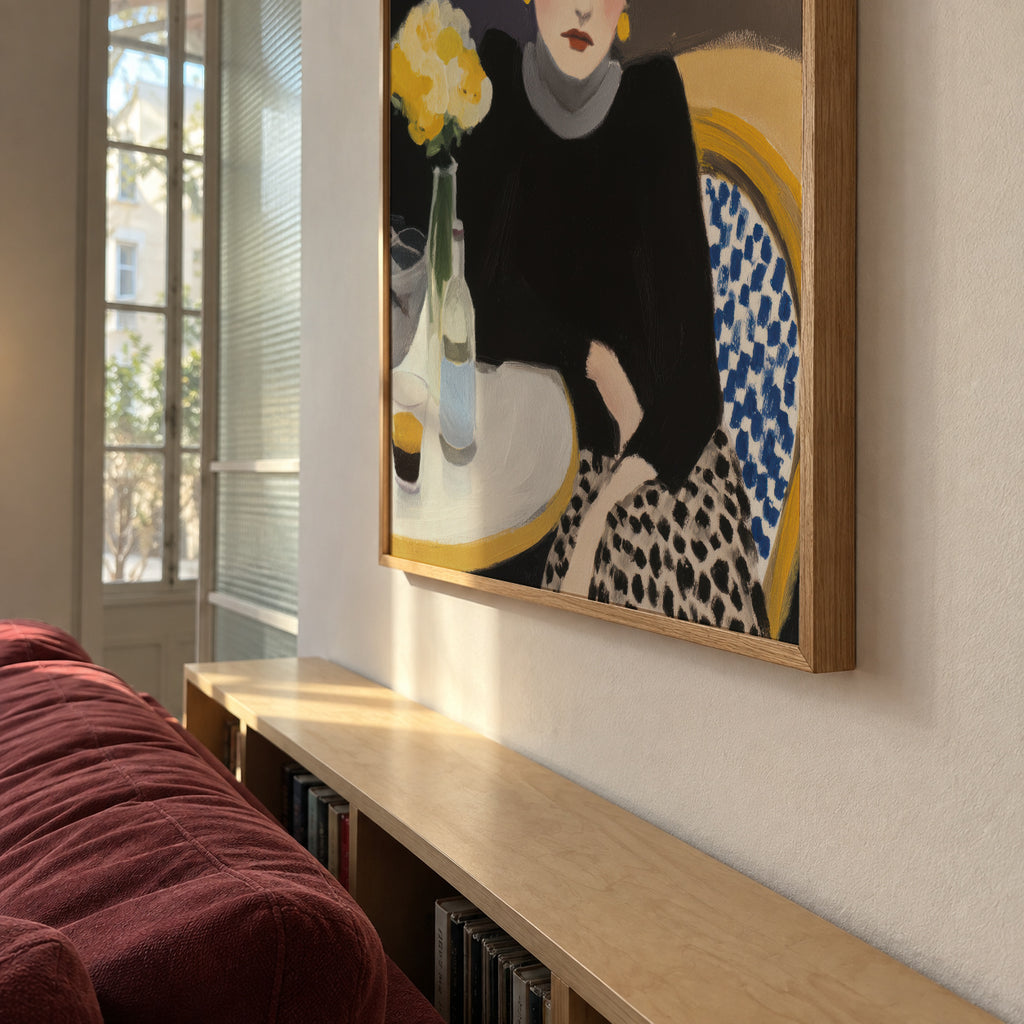 Flower Market Cafe - Framed poster in an interior