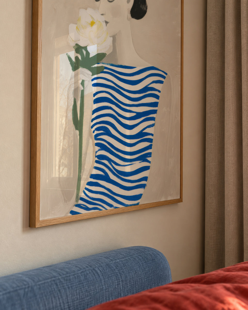 Blue Waves Dress - Framed poster detail