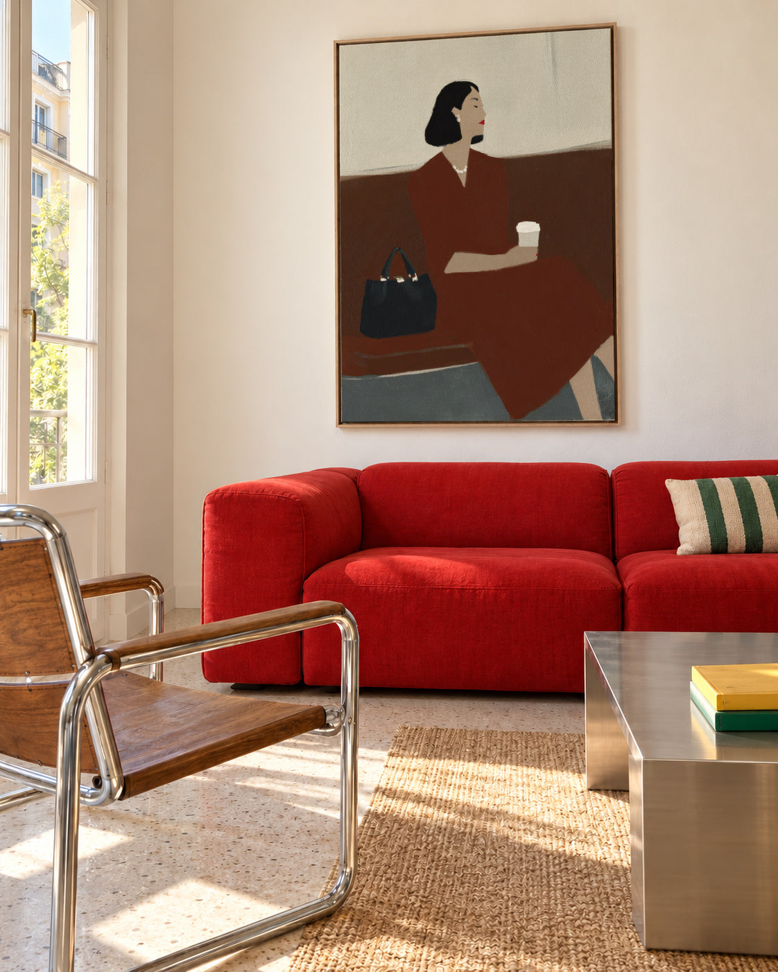 Coffee on the Go - Framed canvas in an interior