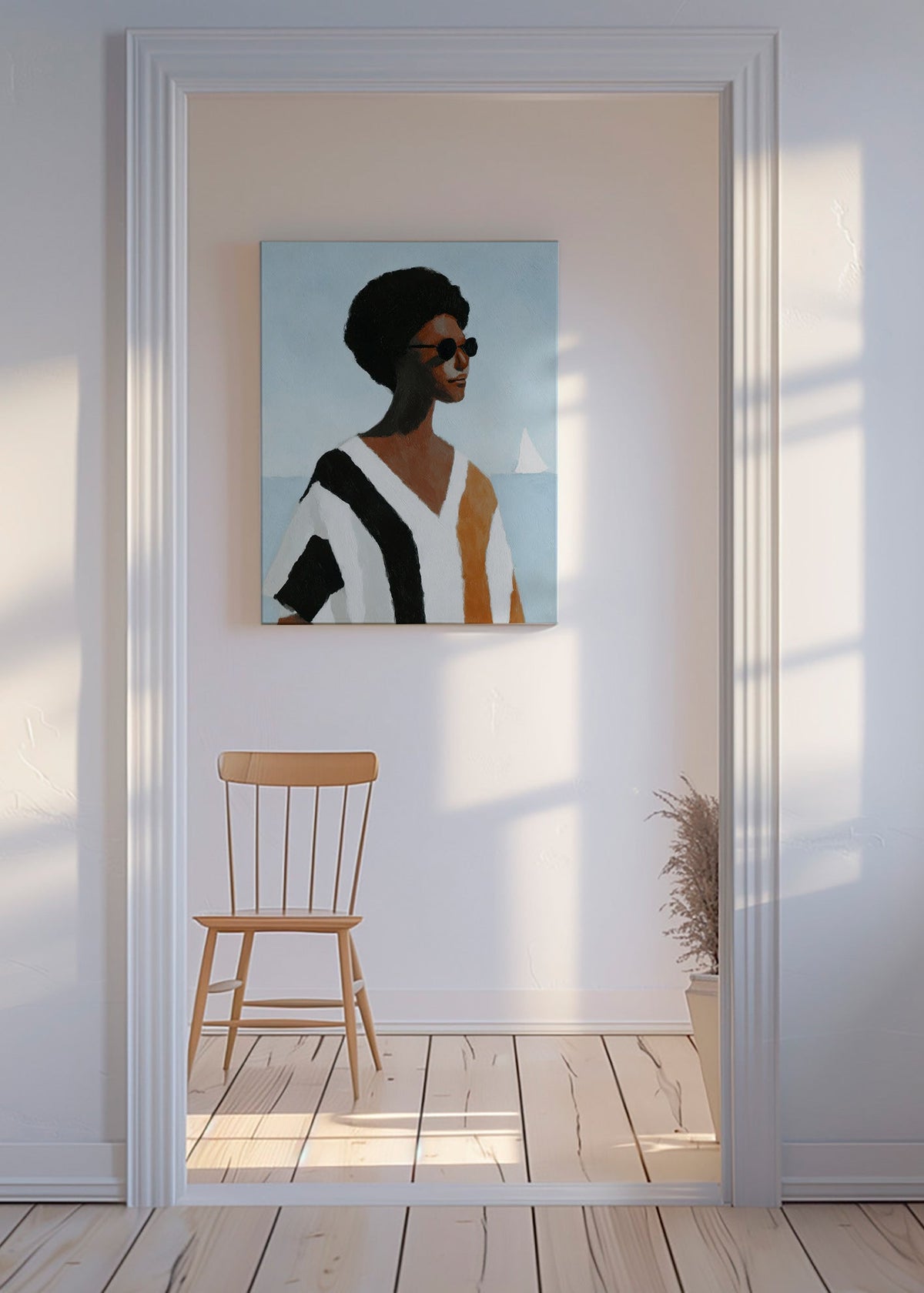 Ilustración de figura con velero – Canvas