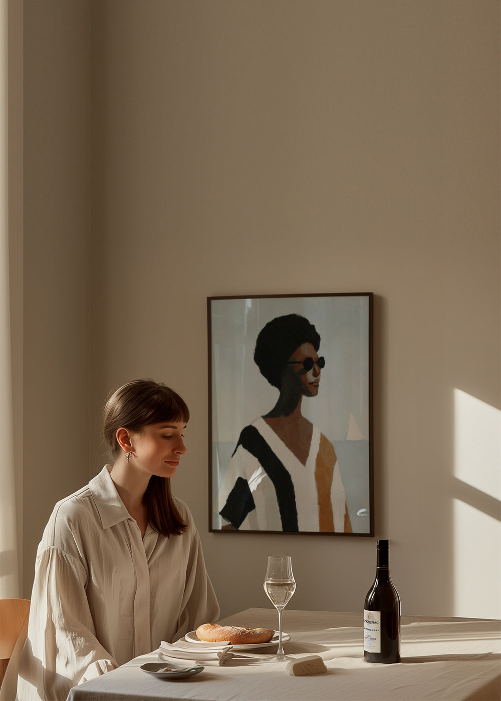 Vertical Stripes - Framed poster in an interior