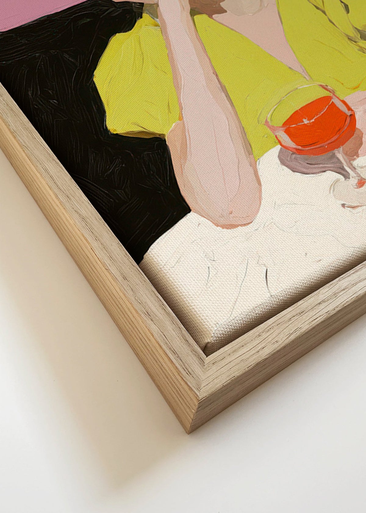 Ilustración de retrato femenino con copa – Canvas detail