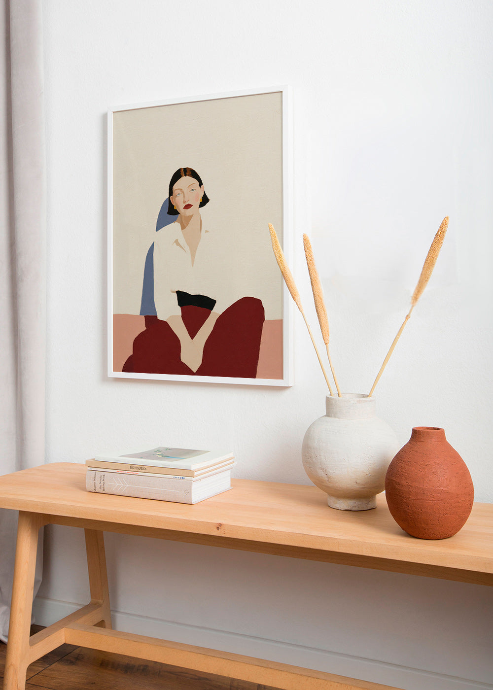 Cuadro minimalista de figura sentada, gesto sereno – Product3