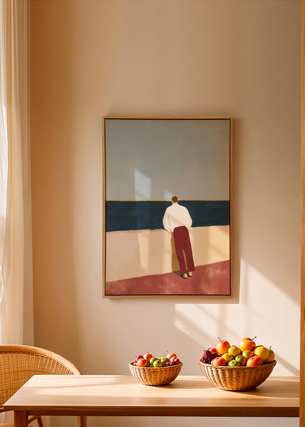 Cuadro de paisaje con figura mirando al mar – Canvas2