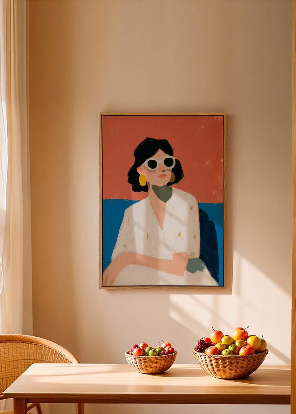Ilustración femenina con gafas blancas – Canvas2