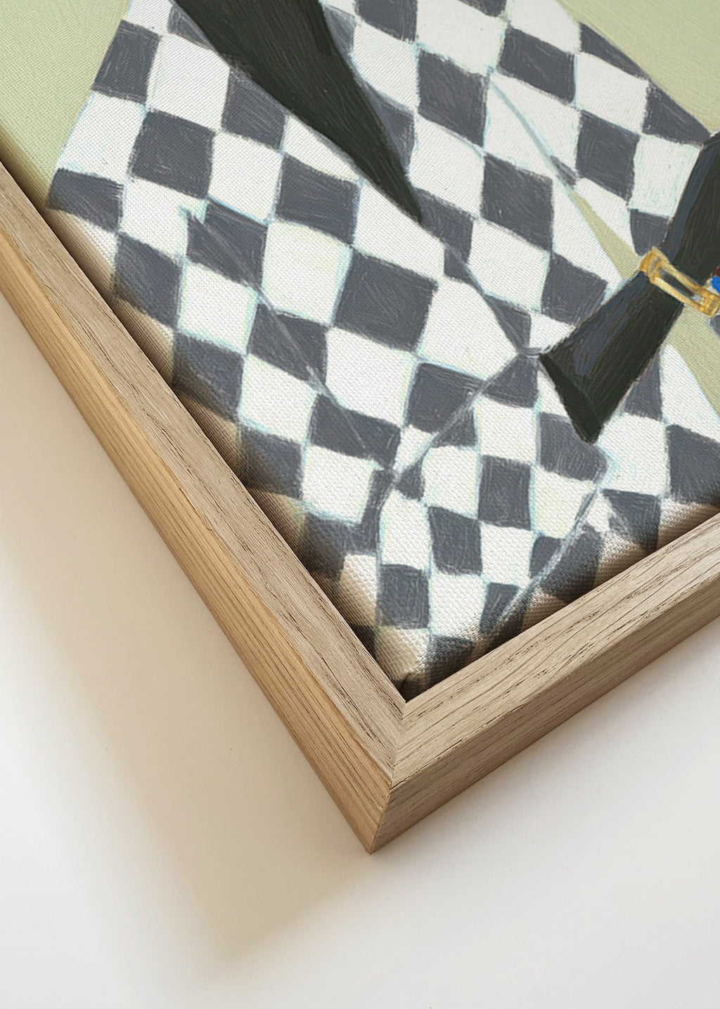 Cuadro perro elegante con taza de café – Canvas detail