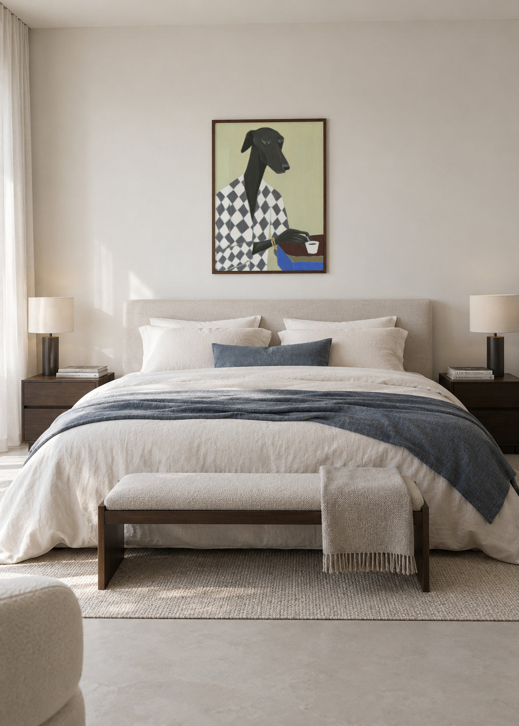 Coffee Dog II - Framed poster in an interior