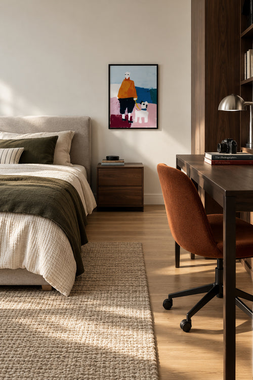 Morning Walk - Framed poster in an interior